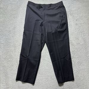 Alfani Mens Dress Pants Size 38x30 Blue Pin Stripe Flat Front Wool & Cashmere